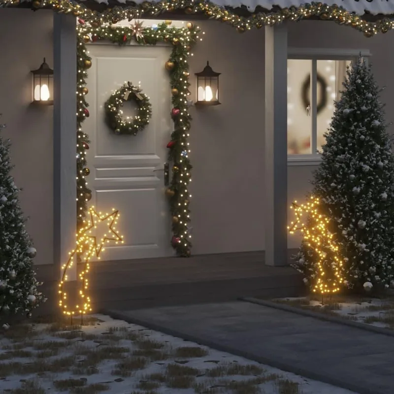 Julelys med stjerneskud og jordspyd 115 LED 89 cm