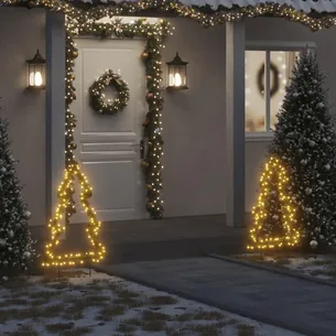 Julelysdekoration med jordspyd juletræ 115 LED 90 cm
