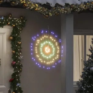 Starburst-dekoration med LED 2 stk. 140 LED'er 17 cm - flerfarvet