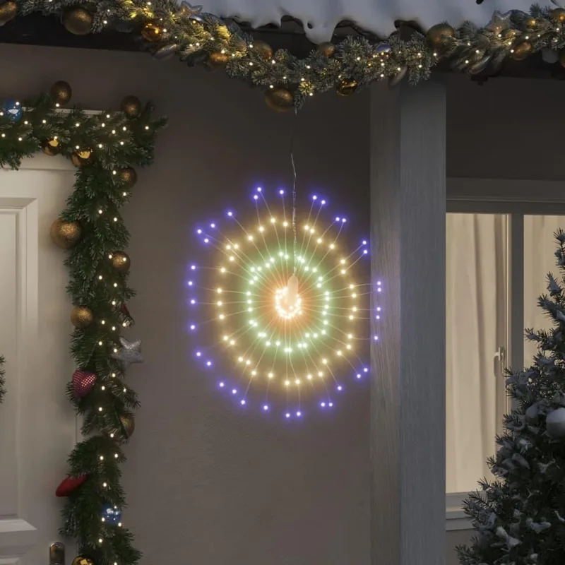 Starburst-dekoration med LED 2 stk. 140 LED'er 17 cm - flerfarvet