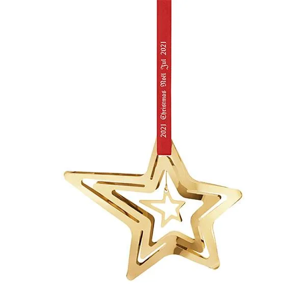 Georg Jensen jul 2021 juleuro - stjerneskud - messing belagt med 18 kt guld  : Erling Christensen Møbler
