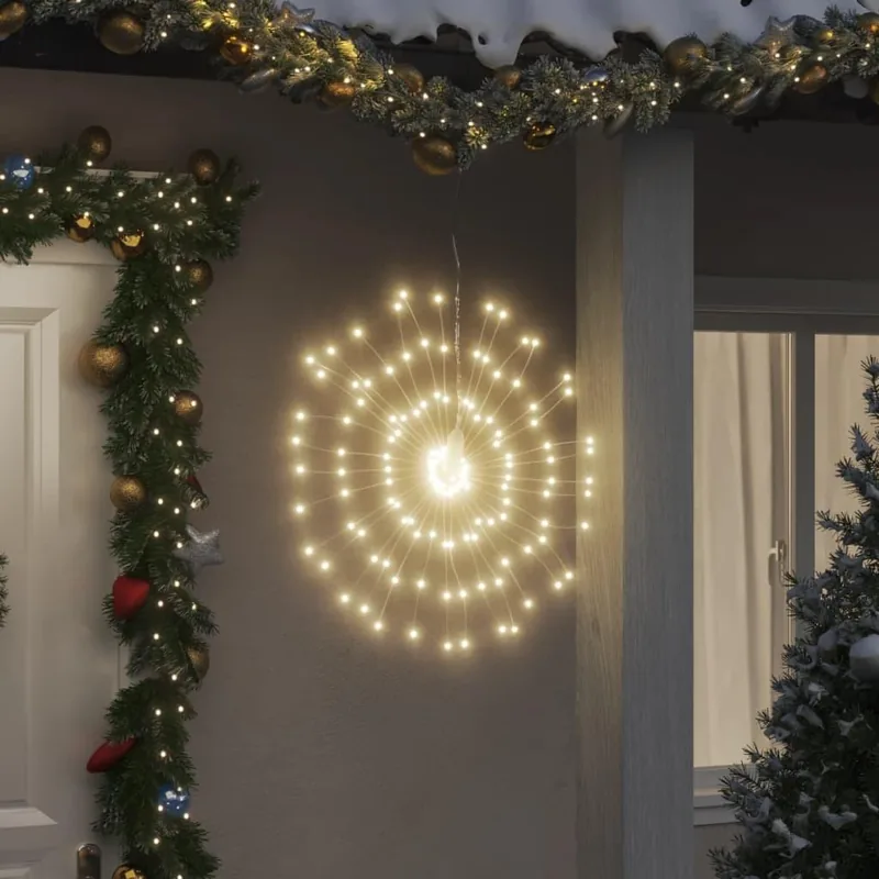 Starburst-lysdekoration 4 stk. 140 LED 17 cm - varm hvid