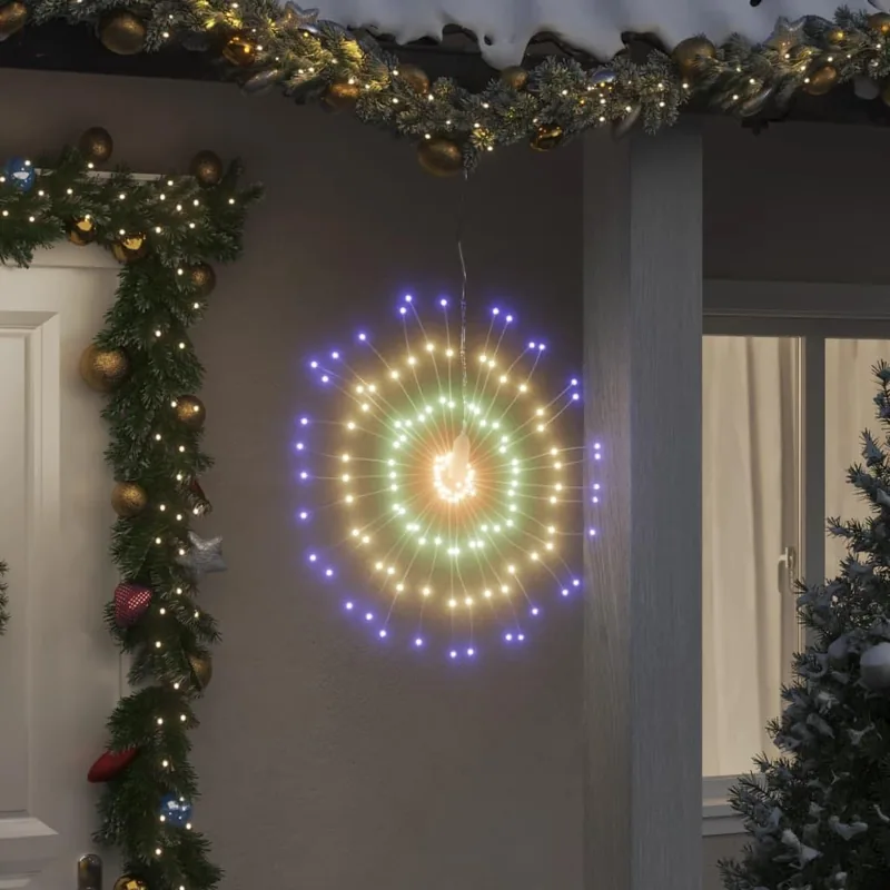 Starburst-lysdekoration med 140 LED'er - 17 cm, flerfarvet