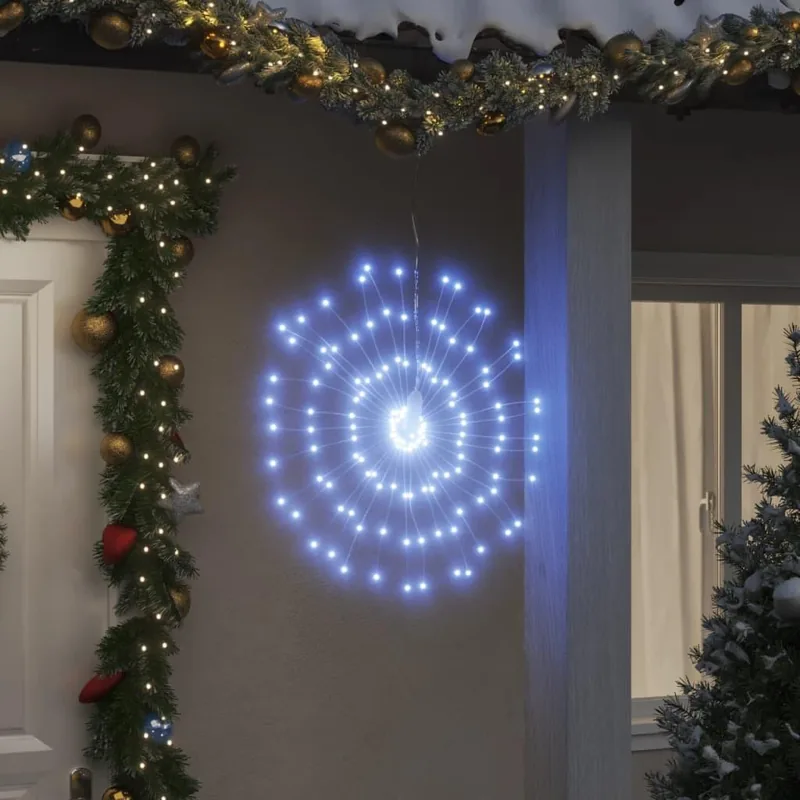 Starburst-lysdekoration 4 stk. 140 LED 17 cm - kold hvid