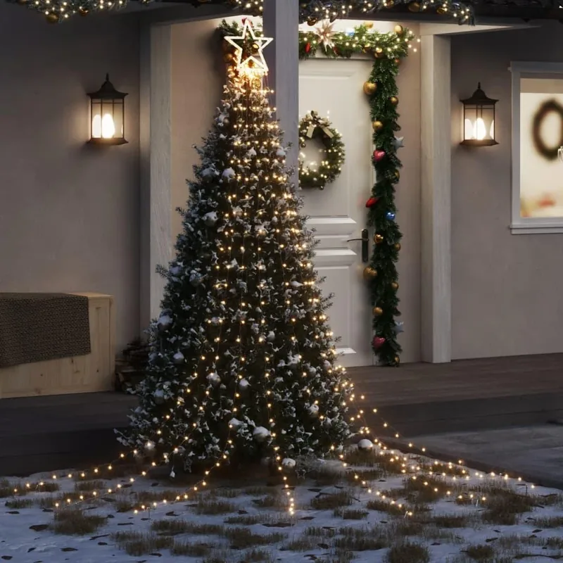 Juletræslys 320 LED 375 cm varm hvid