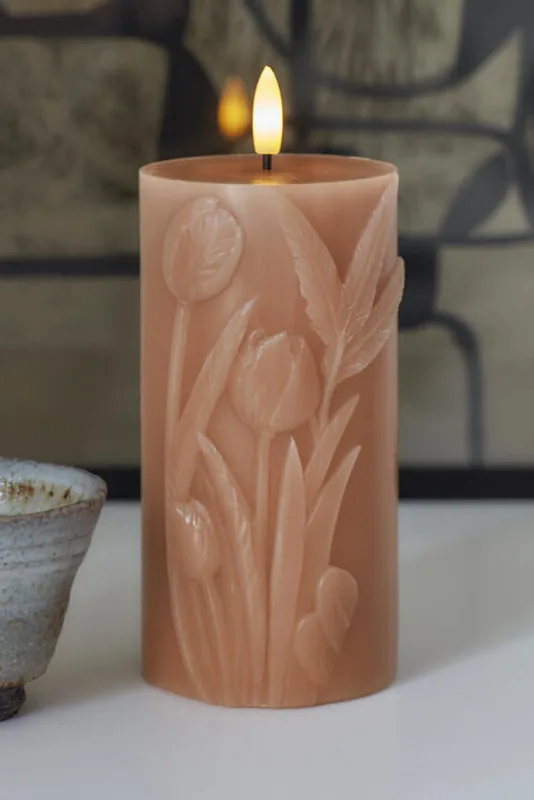 Tulisa LED stearinlys - Caramel