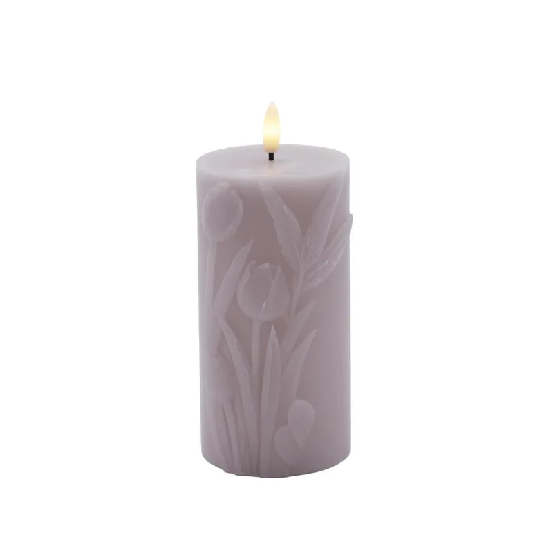 Tulisa LED stearinlys - Mauve Pink