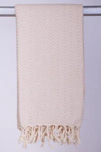 Hamam Jenny Sildeben Beige - 90 * 180 cm Stort Håndklæde