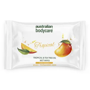 Tropical Vådservietter med Mango & Tea Tree Oil 24 stk. â Til daglig rens af krop og ansigt - 1 stk.