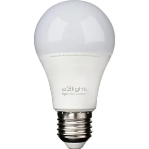 E3light LED pære A60 E27, 4,9W, 470lm, 2700K, genanvendt plast fra havet, 10 stk.