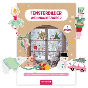 Vinduesklistermærker til jul  Holly Jolly Pink  6 A4-ark | Papierdrachen