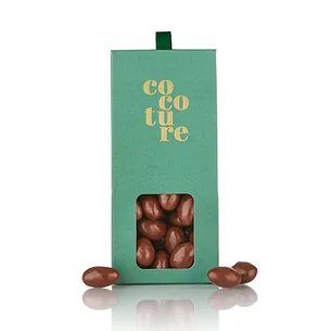 Flødechokolade mandler fra Cocoture i grøn æske - 90g