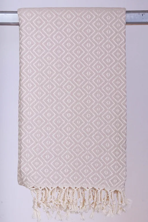Hamam Jenny Diamond Beige - 200 * 220 cm Sengetæppe