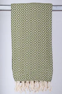 Hamam Jenny Diamond Oliven - 200 * 220 cm Sengetæppe