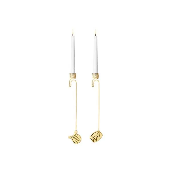 Georg Jensen 2026 Lyseholder, harpe & tromme - Forgyldt  : Erling Christensen Møbler
