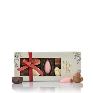 Fyldte chokolader og konfekt fra Cocoture i grå æske - 81g