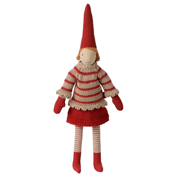 Maileg Jul - Pixy, Str. 2 - Pige - Stribet strikket sweater  : Erling Christensen Møbler