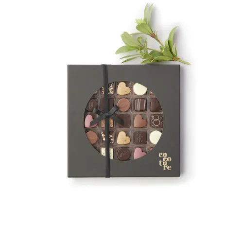 25 stykker fyldte chokolader i sort Cocoture æske - 225g