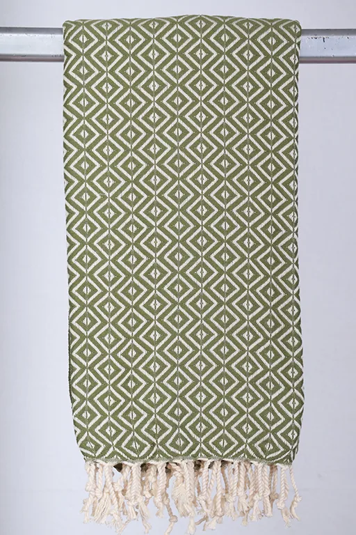 Hamam Jenny Diamond Oliven - 50 * 100 cm Gæstehåndklæde