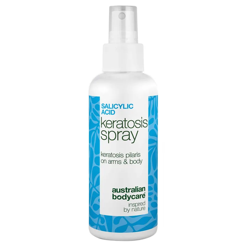 Keratosis Pilaris Spray mod knopper og ru hud på kroppen â Keratosis pilaris spray reducerer knopper og ujævn hud. Bruges dagligt  -  indeholder effektiv salicylsyre. - 2 stk.