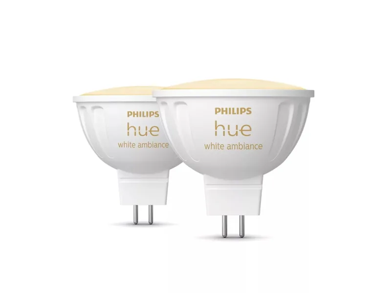 Philips Hue White Ambiance LED-spotpære MR16 GU5.3, 5,1 W, 2-pak