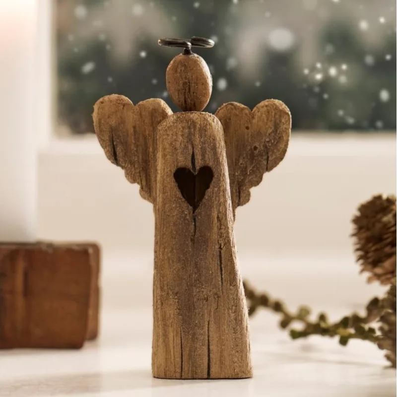 Engel træ stående "Lucia" - Ib Laursen H: 10,3