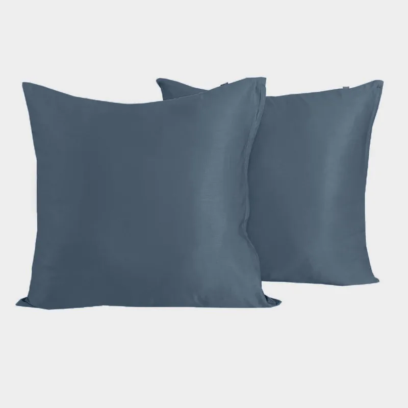 Bambus pudebetræk 60x63 grålig blå 2 par