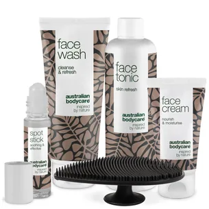 Ansigtspakke med face scrubber â 5-pak til daglig rens af uren hud med bumser