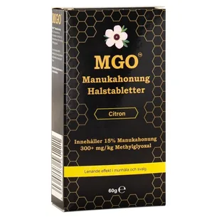 MGO Manuka Honning Halstabletter 300+, Citron, 60 g