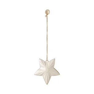 Stjerne m/ farvet guldkant metalornament - Maileg