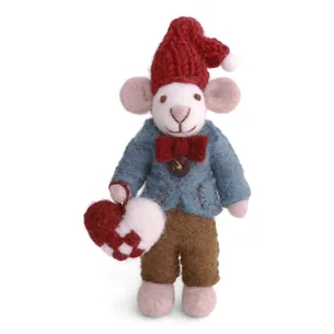Gry & Sif - Hvid julemus 12cm Dreng