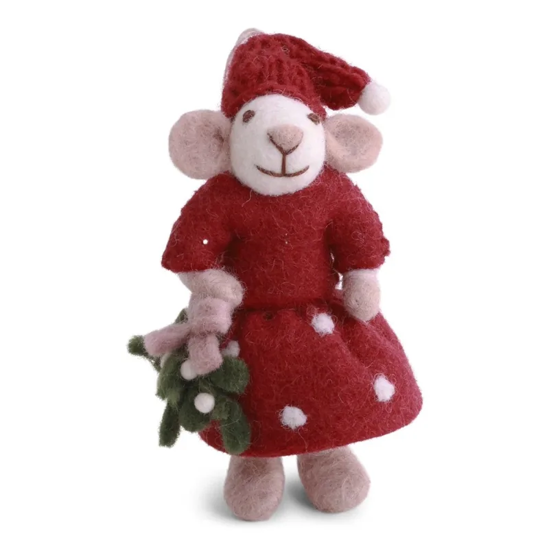 Gry & Sif - Hvid julemus 12cm Pige