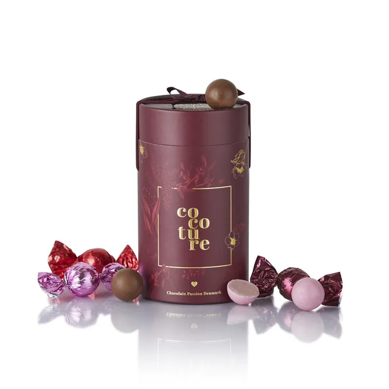 Fyldt chokolade i flot Cocoture gaverør - 250g