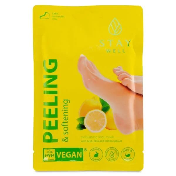 StayWell Peeling & Softening Foot Mask, 1 stk, Lemon