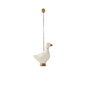 Gås m/ guldbånd metalornament - Maileg