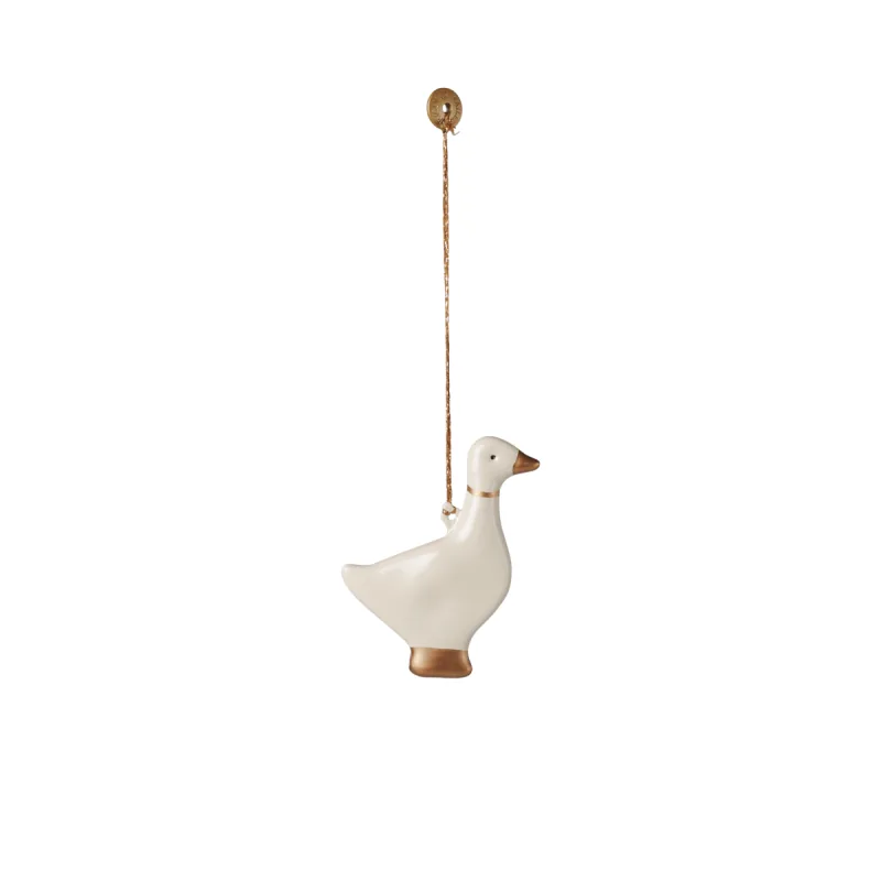 Gås m/ guldbånd metalornament - Maileg