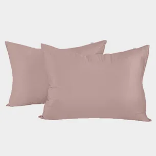 Bambus pudebetræk 50x70 gammel rosa 2 par